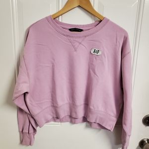 A&F Women's Pink Crop Tops Sweatshirt